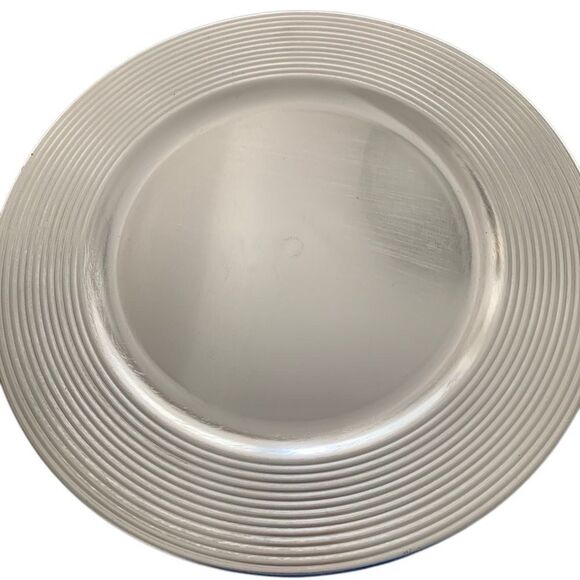 Set of 6 Silver Charger Plates – 13” Round Candle Trays for Event or Home Decor - Picture 1 of 5